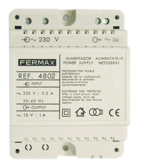 4802 - ALIMENTADOR DIN4 230VAC/12VAC-1A