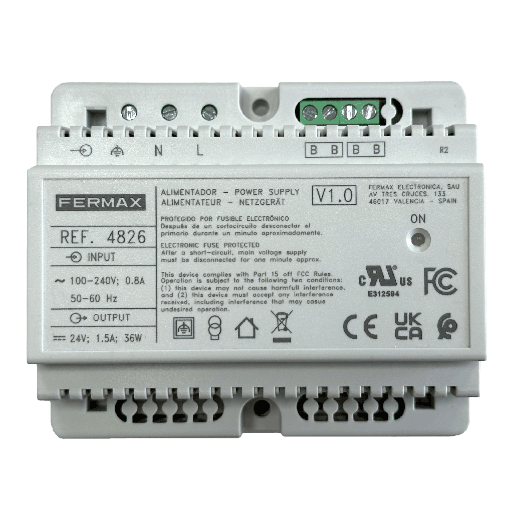 4826 - ALIMENTADOR+FILTRO DIN6 24VDC-1.5A
