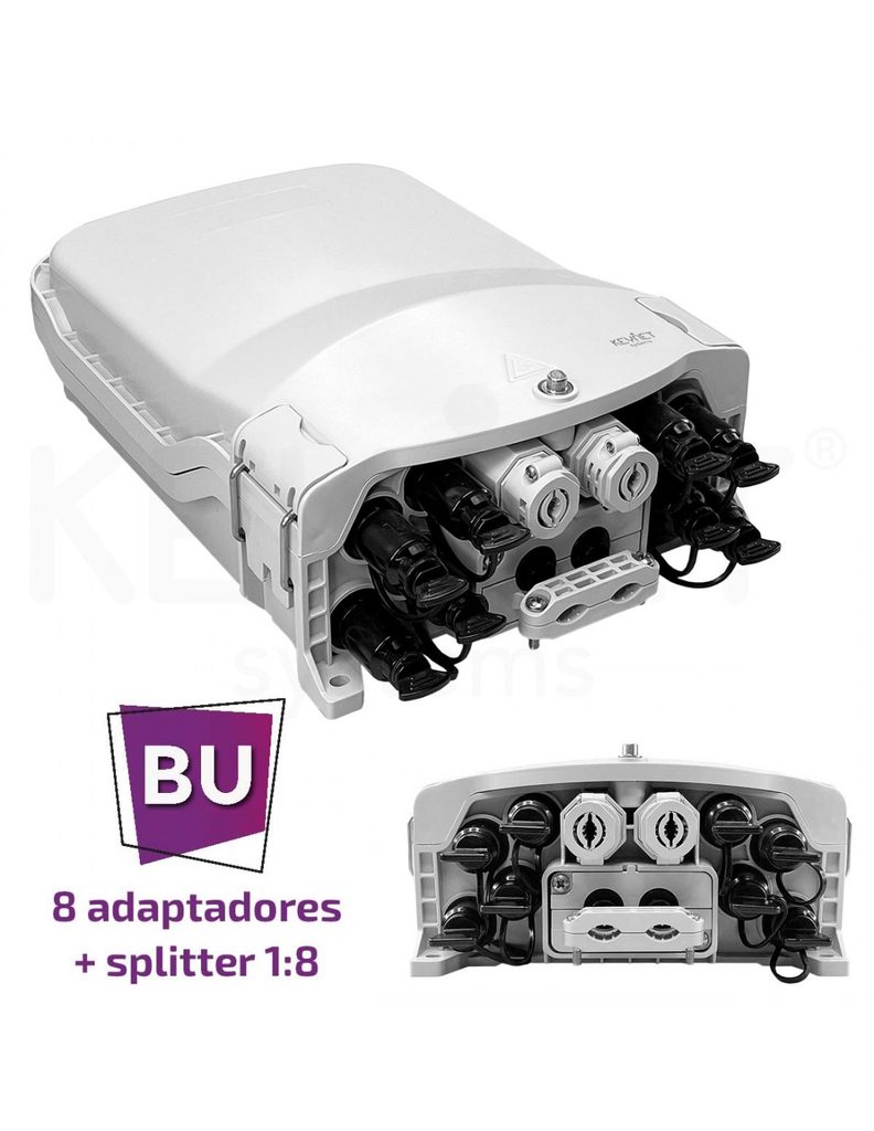 Caja FTTh IP65 4p/8p incl FDO-IP-C308-BU8-SP18SA