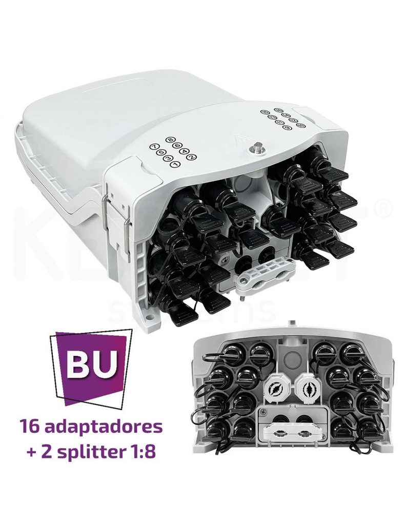 Caja FTTh IP65 4p/16p incl FDO-IP-C316-BU16-2SP18SA