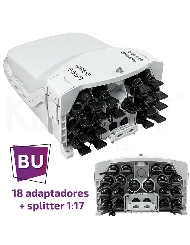 Caja FTTh IP65 18p incl FDO-IP-C318-BU-ST117SA-3565-N