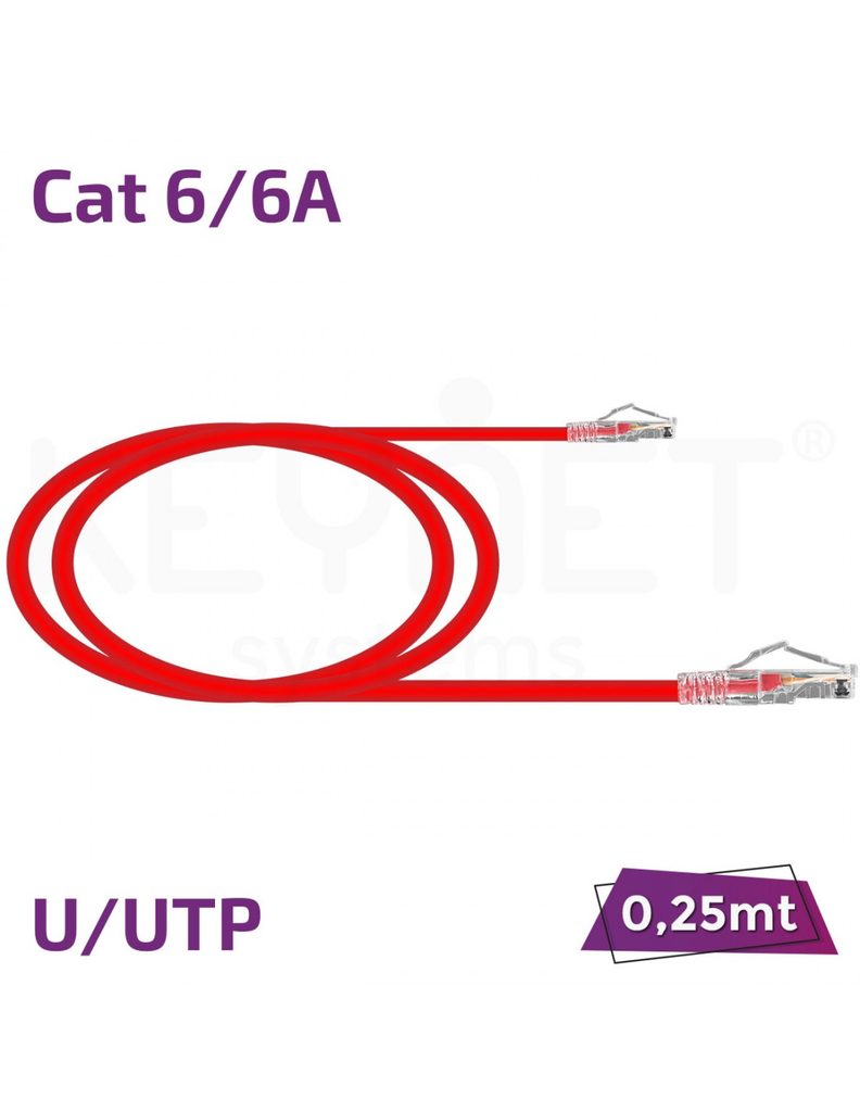 Latiguillo 0.25m Cat6/6A U/UTP TL-6AUTB26-0025R rojo