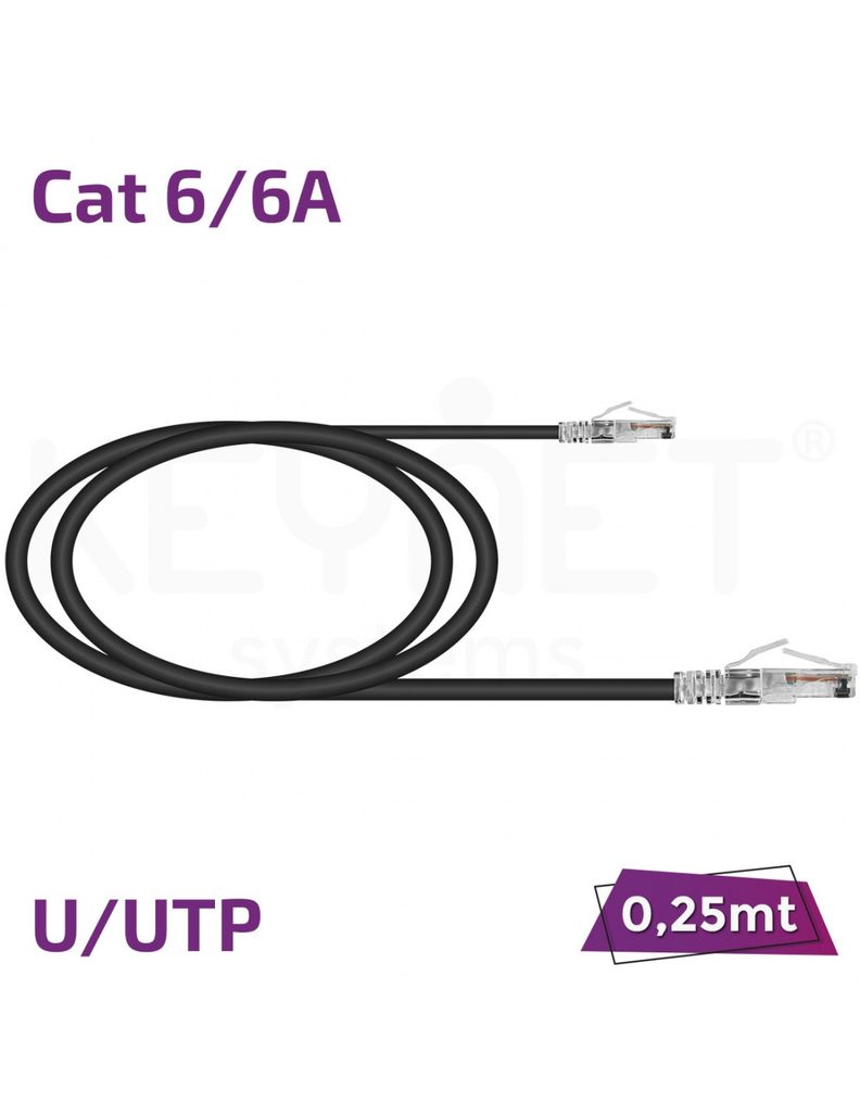 Latiguillo 0.25m Cat6/6A U/UTP TL-6AUTB26-0025N negro