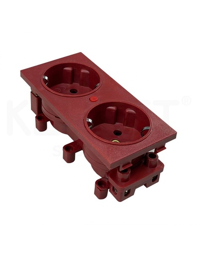 [FME-DIN2-R] Schuko (DIN) eléctrico doble rojo FME-DIN2-R
