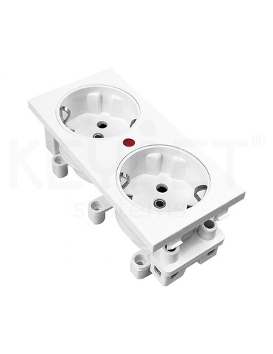 [FME-DIN2-W] Schuko (DIN) eléctrico doble blanco FME-DIN2-W