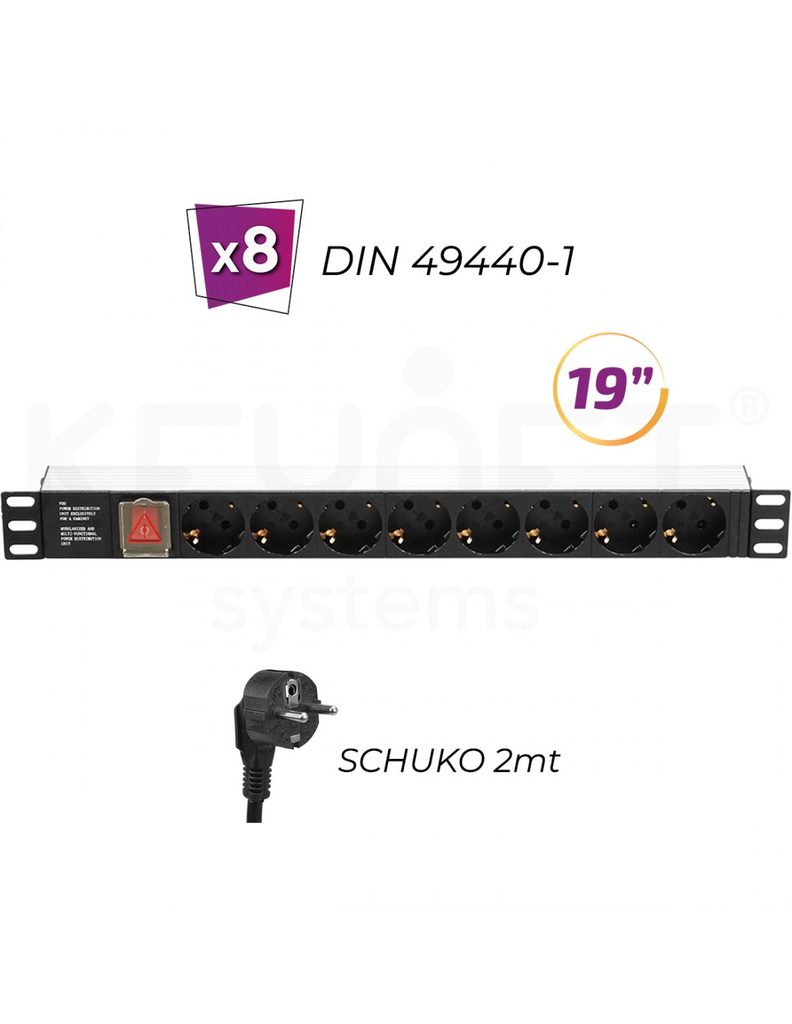 Regleta 19" 1U FSK-198-DOF