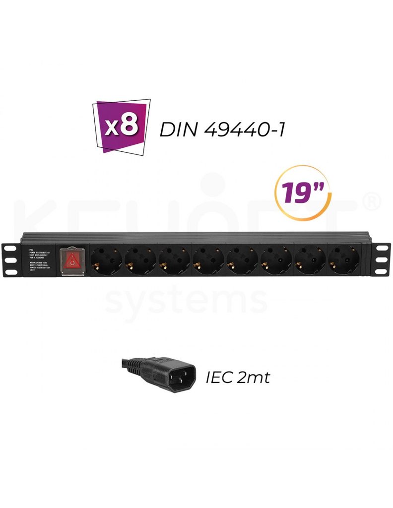 Regleta 19" 1U FSK-198-EOF-P