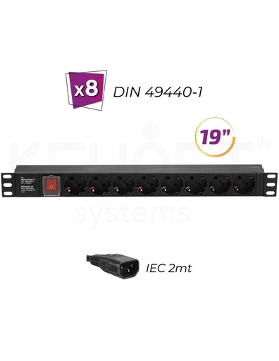 [FSK-198-EOF-P] Regleta 19" 1U FSK-198-EOF-P