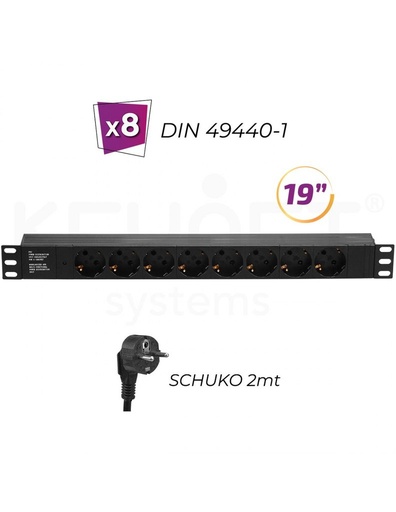 [FSK-198-DL-P] Regleta 19" 1U FSK-198-DL-P