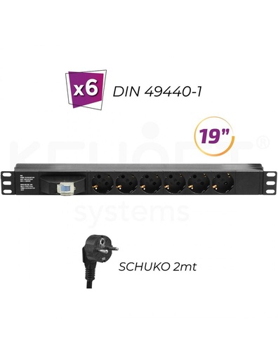 [FSK-196-DCB] Regleta 19" 1U FSK-196-DCB