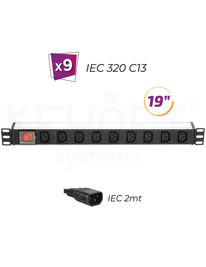 Regleta 19" 1U FSK-1909-EOF
