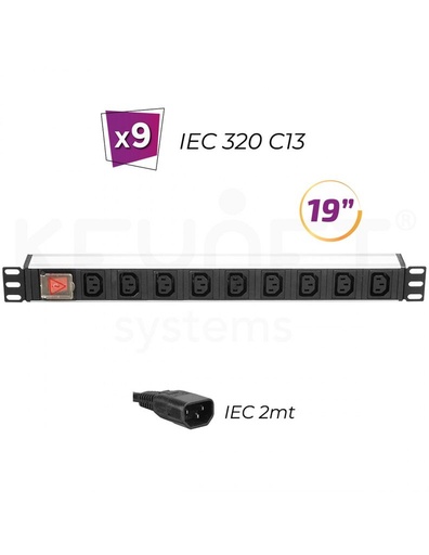 [FSK-1909-EOF] Regleta 19" 1U FSK-1909-EOF