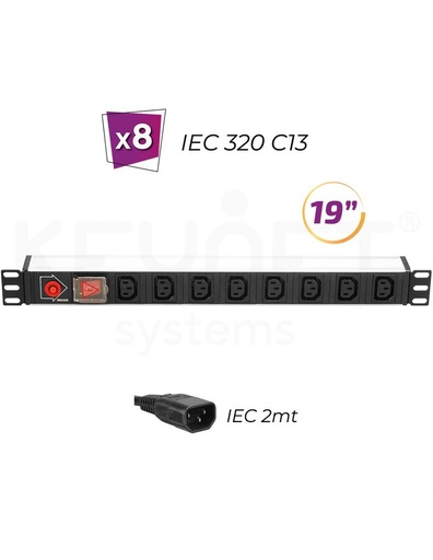 [FSK-1908-ECB] Regleta 19" 1U FSK-1908-ECB