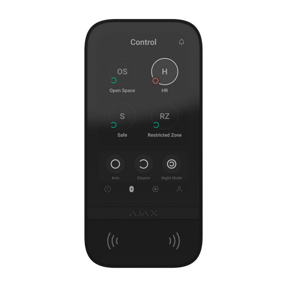 Teclado con pantalla táctil y RFID AJAX - AJ-KEYPADTOUCHSCREEN-B