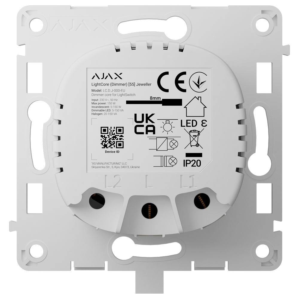 Relé interruptor de luz inteligente regulable AJAX - AJ-LIGHTCORE-DIMMER