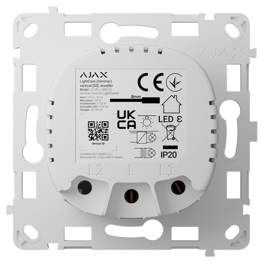 [AJ-LIGHTCORE-DIMMER-VERT] Relé interruptor de luz inteligente regulable AJAX - AJ-LIGHTCORE-DIMMER-VERT