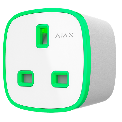 [AJ-SOCKET-G-W] Enchufe inteligente tipo G con control remoto AJAX - AJ-SOCKET-G-W