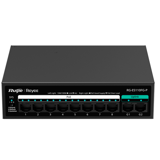 [RG-ES110FG-P] Reyee Switch PoE Sobremesa - RG-ES110FG-P