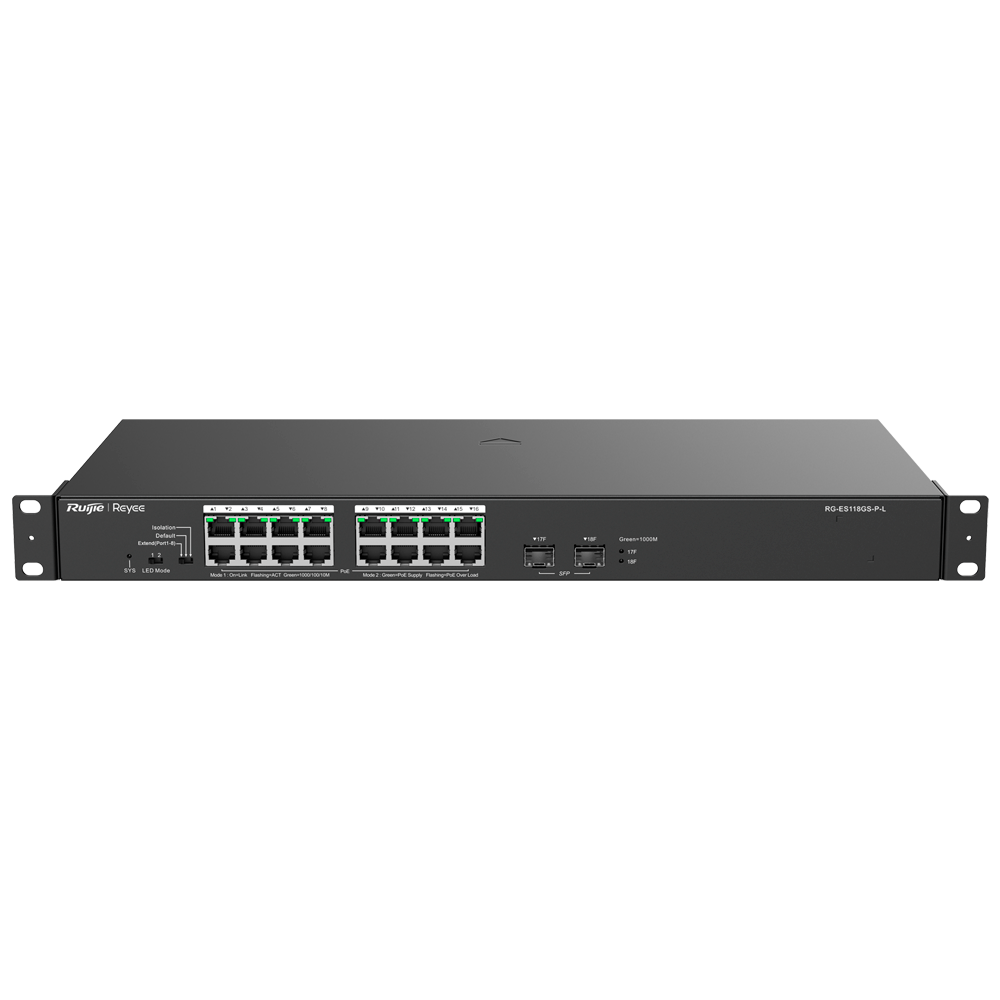 Reyee Switch PoE Sobremesa - RG-ES118GS-P-L