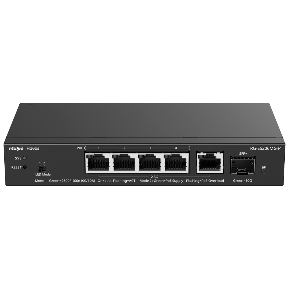 Reyee Switch PoE Cloud Capa 2 - RG-ES206MG-P