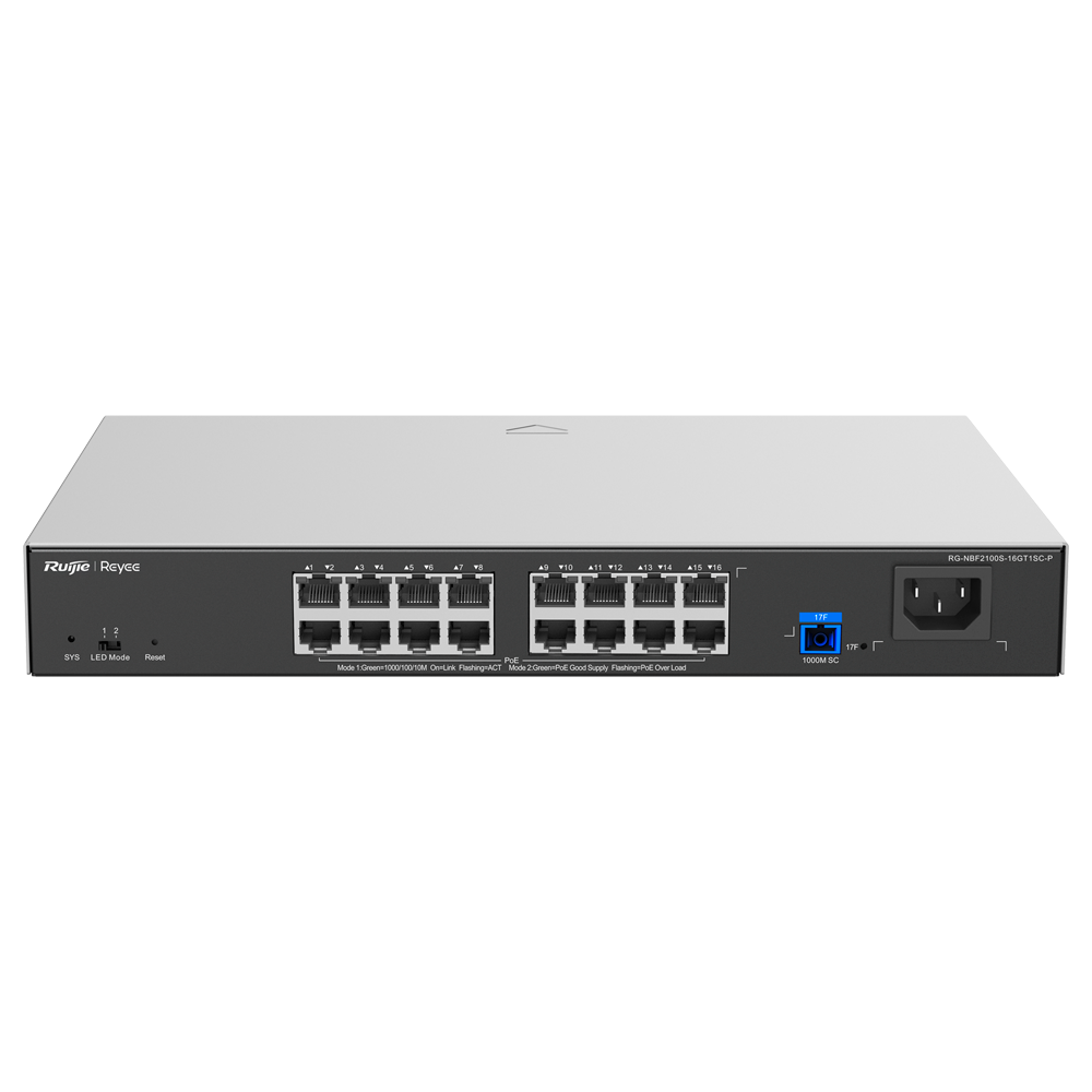 Reyee E-Lighten Switch PoE Cloud Capa 2 - RG-NBF2100S-16GT1SC-P