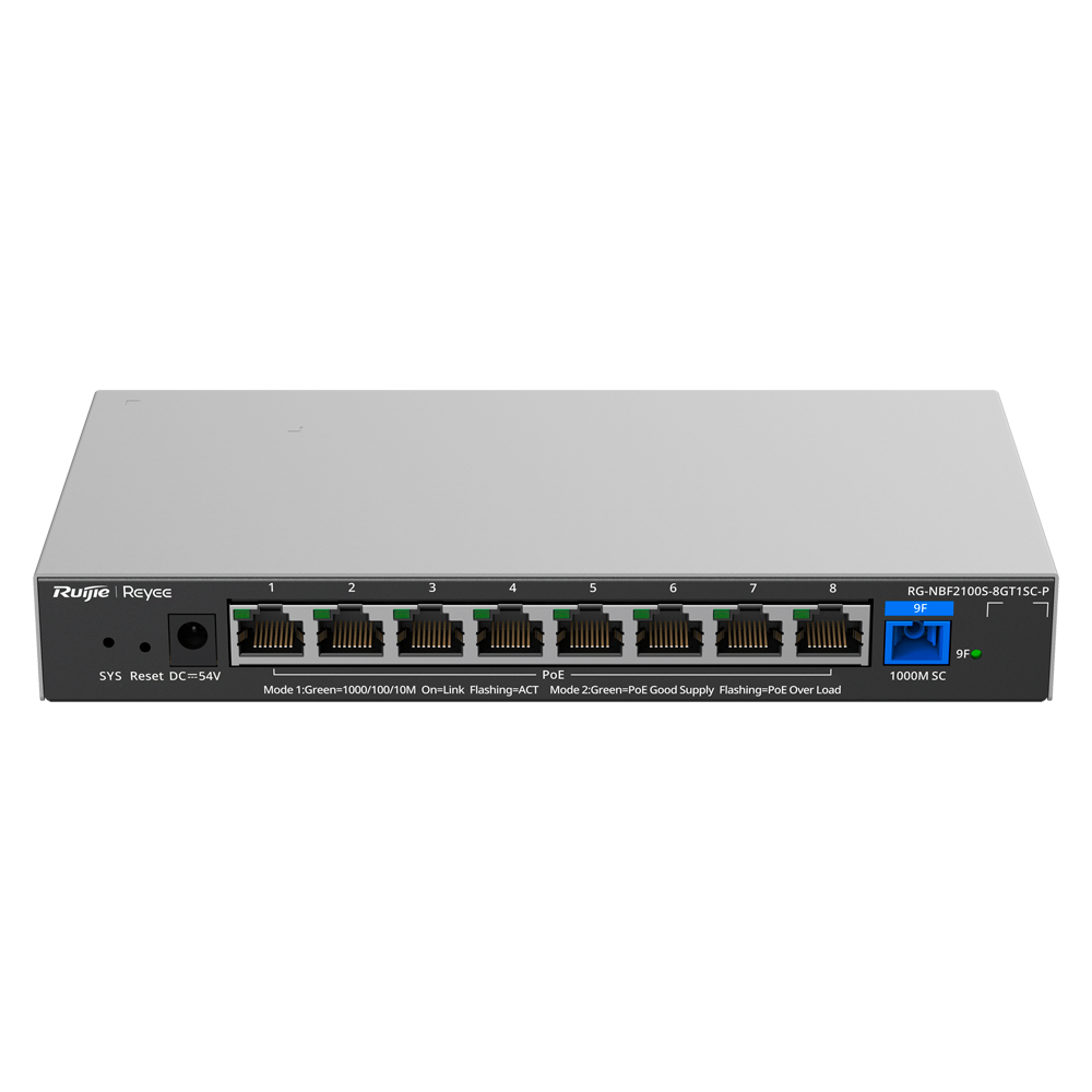 Reyee E-Lighten Switch PoE Cloud Capa 2 - RG-NBF2100S-8GT1SC-P