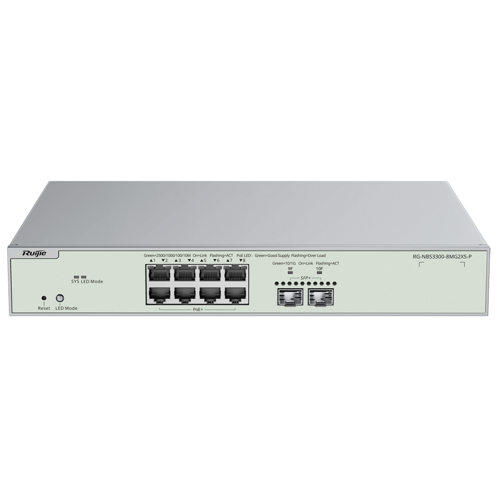 Reyee Switch PoE Cloud Capa 2 - RG-NBS3300-8MG2XS-P