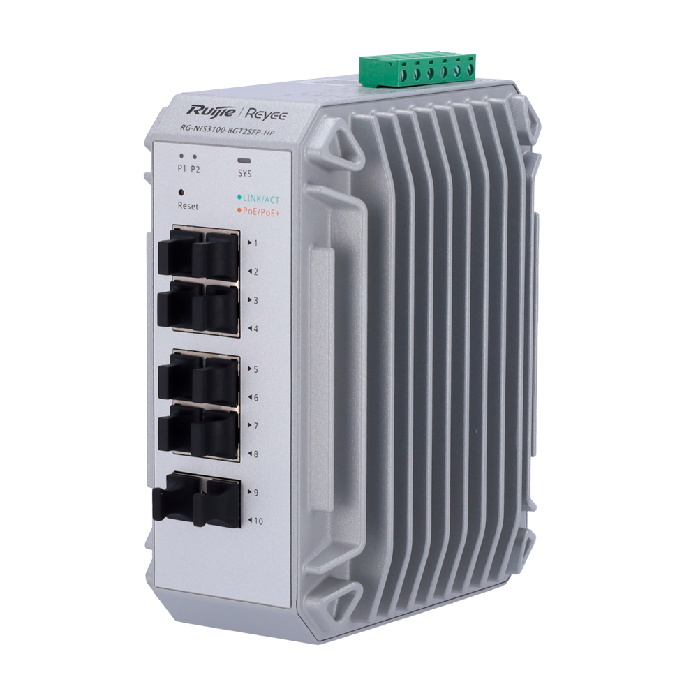 Reyee Switch Industrial PoE Cloud Capa 2 - RG-NIS3100-8GT2SFP-HP