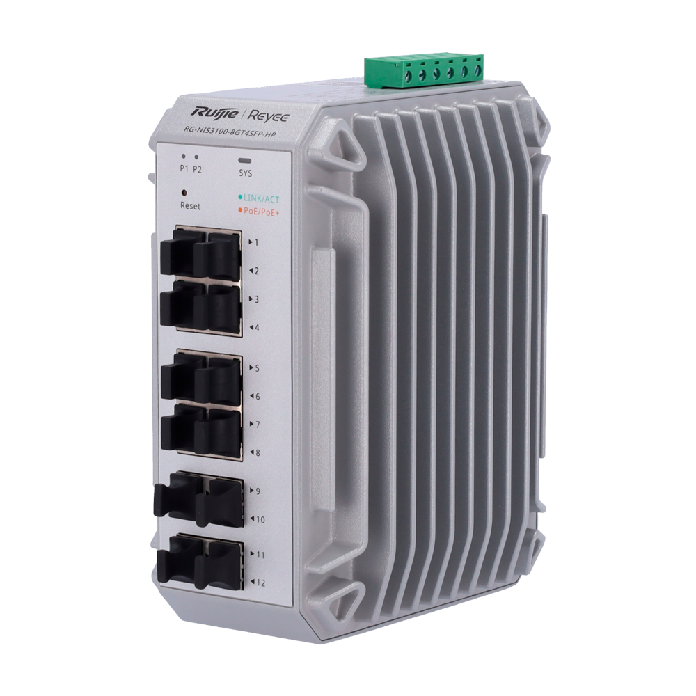 Reyee Switch Industrial PoE Cloud Capa 2 - RG-NIS3100-8GT4SFP-HP