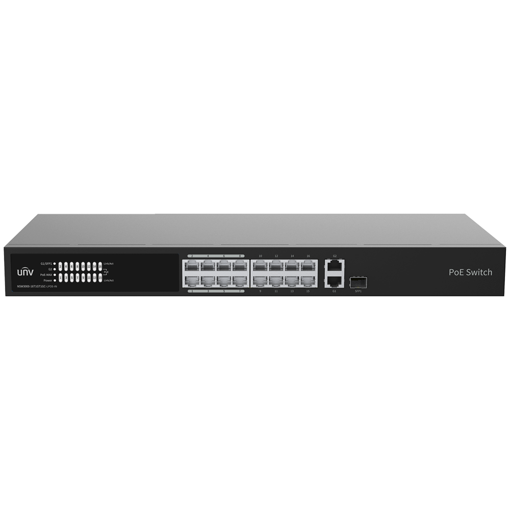 Uniview UV-NSW3000-16T1GT1GC-LPOE-IN - Switch PoE Cloud gestionable