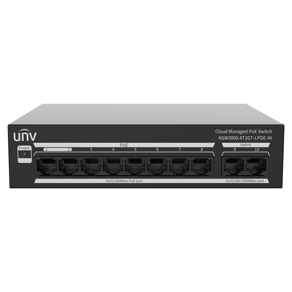 Uniview UV-NSW3000-8T2GT-LPOE-IN - Switch PoE Cloud gestionable