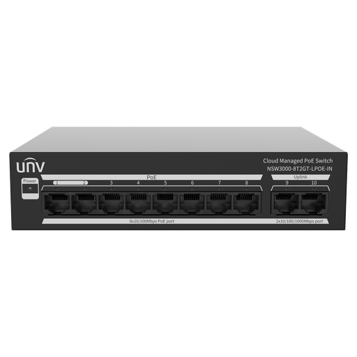 [UV-NSW3000-8T2GT-LPOE-IN] Uniview UV-NSW3000-8T2GT-LPOE-IN - Switch PoE Cloud gestionable
