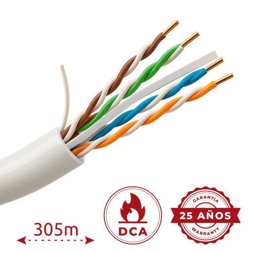 [UV-UTP6-300-BC24AWG-DCA-B-W] Uniview UV-UTP6-300-BC24AWG-DCA-B-W - Cable UTP 300m Cat6