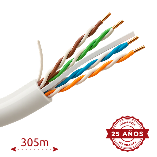 [UV-UTP6A-300-BC23AWG-DCA-R-W] Uniview UV-UTP6A-300-BC23AWG-DCA-R-W - Cable UTP 300m Cat6A