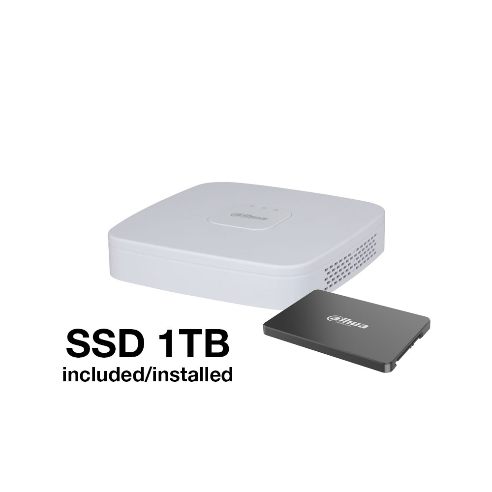 XVR Dahua 5 en 1 de 4 canales 5MP con SSD 1TB  DAHUA-4268-FO
