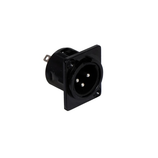 [SM-573] SM-573 - Conector de audio XLR macho con sujeción a chasis o panel para rack 19''