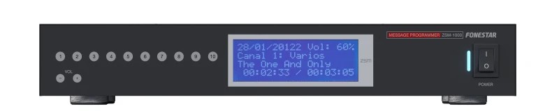 ZSM-1000 - Programador de mensajes, reproductor de música ambiente y cliente SIP