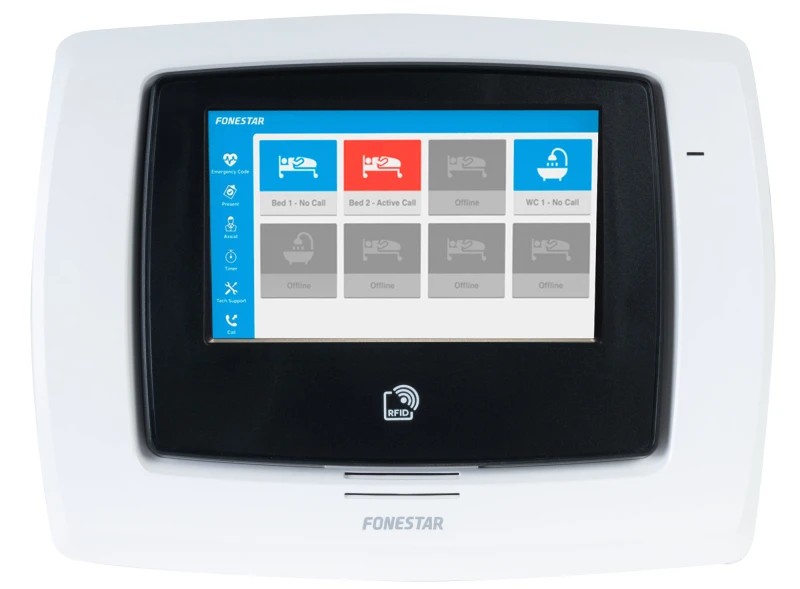 ASSIST-VOIP1200P5 - Central de habitación VoIP con pantalla táctil 5''