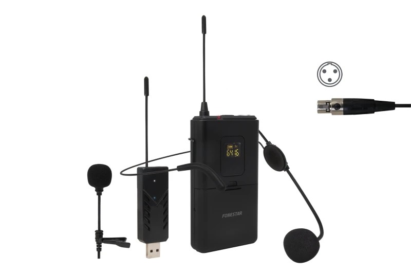 WI-MIC - Micrófono de cabeza y solapa UHF