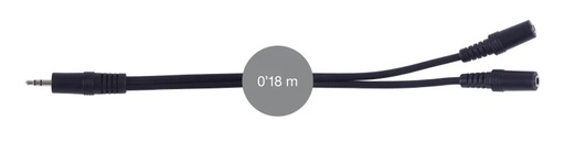 [AA-465] AA-465 - Cable señal de audio Jack 3'5 mm estéreo macho a 2 Jack 3'5 mm estéreo hembra