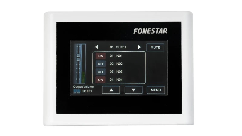 MPX-460P - Mando remoto de control de volumen, asignación de zonas y escenas con pantalla táctil