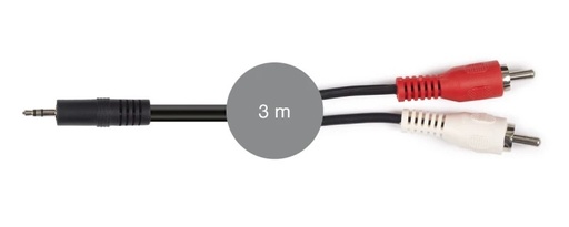 [AA-727-3] AA-727-3 - Cable señal de audio Jack 3'5 mm estéreo macho a 2 RCA macho
