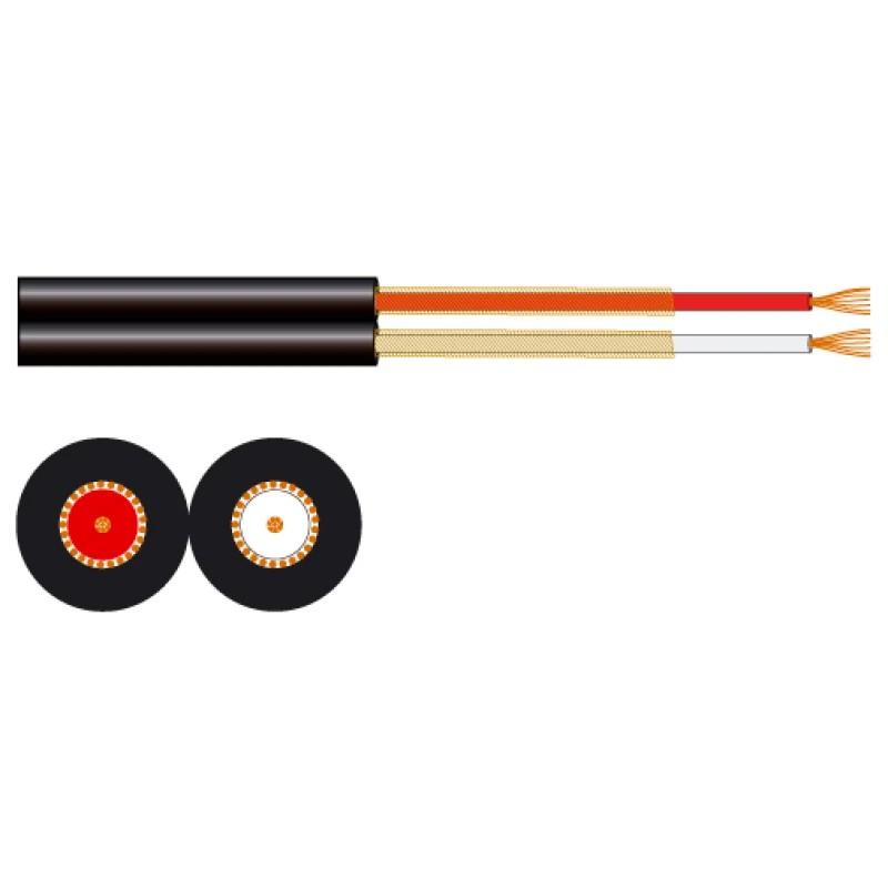 CE-60-NE - Rollo de cable A/V de 2 conductores