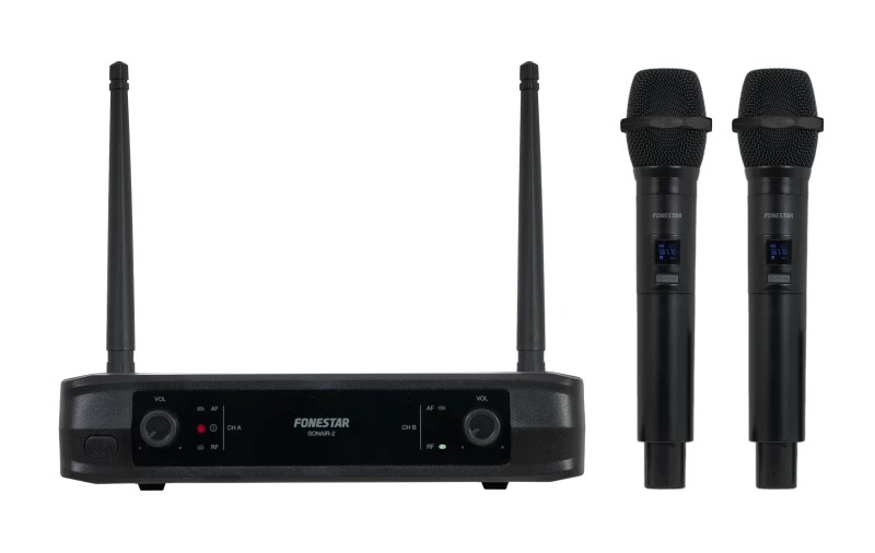 SONAIR-2M - Micrófono inalámbrico doble de mano UHF, frecuencia fija