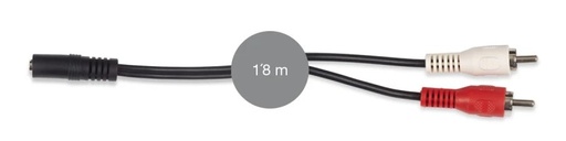 [AA-727H] AA-727H - Cable señal de audio Jack 3'5 mm estéreo hembra a 2 RCA macho
