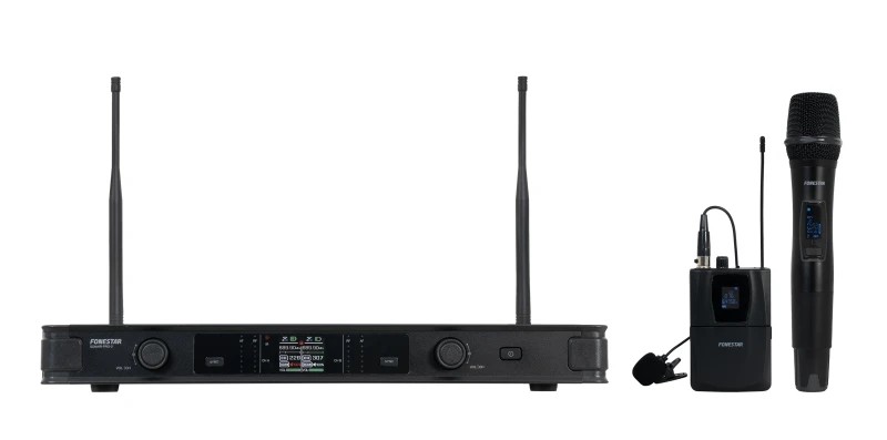 SONAIR-PRO-2MP - Micrófono inalámbrico doble de mano y petaca UHF ID Pilot y Diversity