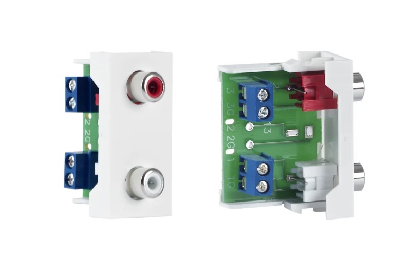 WP-42R - ½ panel de conexión 2 conectores RCA