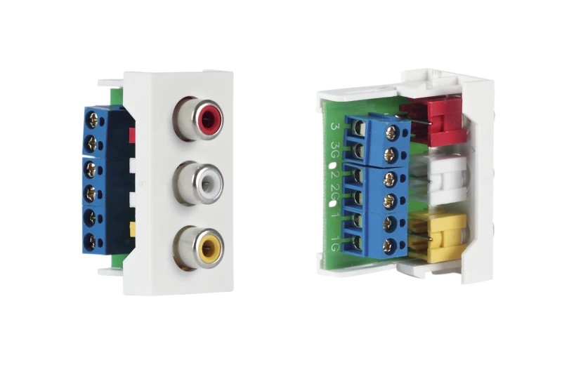 WP-43R - ½ panel de conexión 3 x RCA