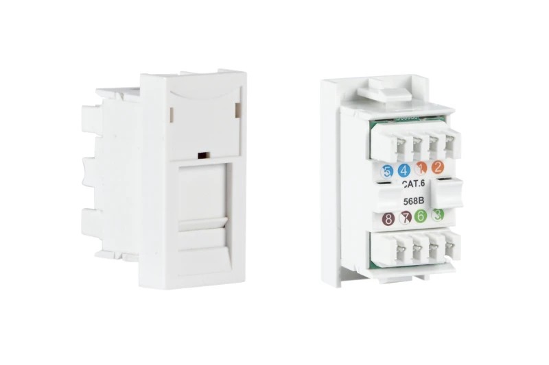 WP-49RJ - ½ panel de conexión RJ-45 FTP CAT 6 T568B