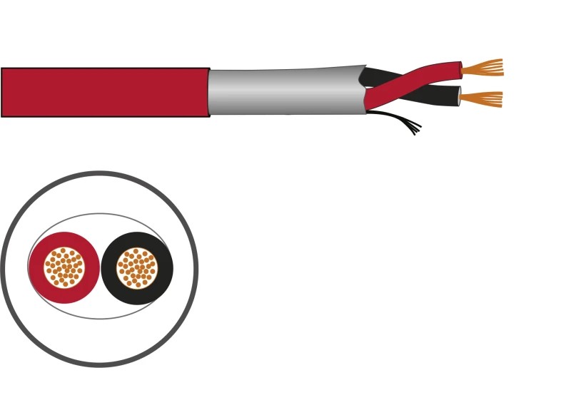 CI-15MSZ1K - Rollo de cable altavoz resiente al fuego AS+ y libre de halógenos Z1 para circuitos de seguridad, EN 54